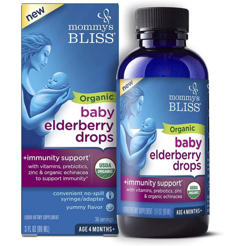 Siro tăng đề kháng Mommy's Bliss Organic Elderberry Drops Immunity Boost 90ml